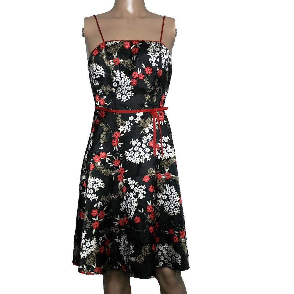 Rampage CDC Japanese Floral Print Strap Dress 6 - Picture 3 of 9